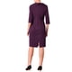 thumbnail image 3 of Vestido lápiz vintage de media manga con cinturón para mujer INSPIRE CHIC, color púrpura, talla 2XL, 3 of 5