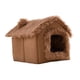 thumbnail image 3 of Casa tipo caseta para perros suave con forma de cueva cálida con cojín para el invierno, nido para gatos ligero, desmontable y multiusos, suministros Marrón L, 3 of 8
