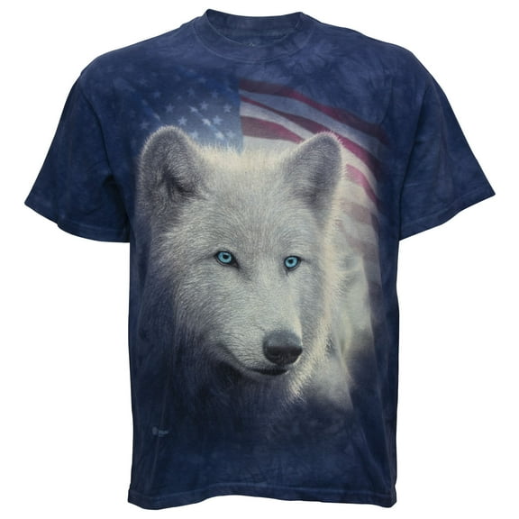 The Mountain Unisex Patriotic White Wolf, Medium