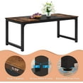 thumbnail image 2 of Tribesigns 71"x31.5" Dining Table, Industrial for 6-8 Person, Rectangular Dinner Table for Dining Room Kitchen Living Room, with Heavy Duty Metal Legs, White, 2 of 7