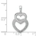 thumbnail image 2 of Pendentif en Argent Sterling 925 Rhodié en Forme de Cœur Double, 2 of 2