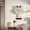 thumbnail image 2 of Unique Bargains 1pc Lovely Owl Silent Non Ticking Wall Clock 15" x 15" x 2.8" Beige, 2 of 5