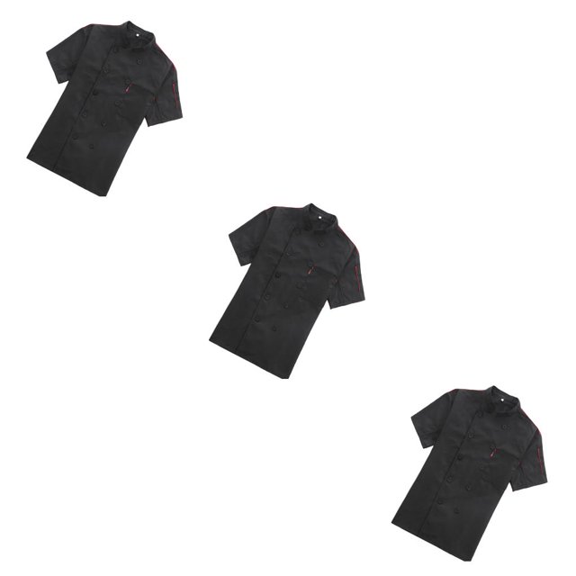 Bewildely Chaqueta de Chef de manga corta para mujer con botones y bolsillos, chaqueta de cocinero, ropa de trabajo de cocina a la moda, Type3 NO3