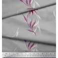 thumbnail image 3 of Soimoi Modal Satin Fabric Leaves & Wild Flower Decor Fabric Printed Yard 42 Inch Wide, 3 of 3
