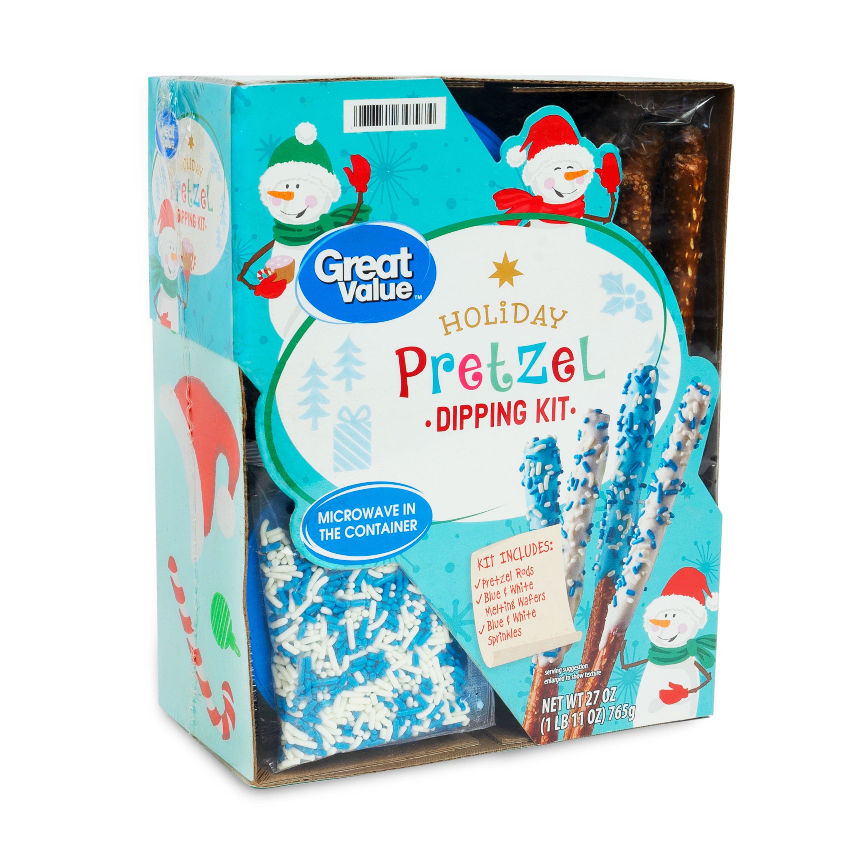 Great Value Holiday Pretzel Dipping Kit Blue 27 OZ Box