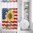 thumbnail image 2 of No Hook Shower Curtain, American Flag Shower Curtains for Bathroom with See Through Top Window, Sunflower Vintage USA Flag Waterproof & Washable Bath Curtain Stand Up Stall 36"x72", 2 of 9