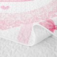 thumbnail image 5 of Manfei Girls Kawaii Bow Knot D Personalized Initial Twin Quilt Set,Teens Women Cute Ribbon Bow Tie Stripes Twin Coverlet Set, 5 of 7