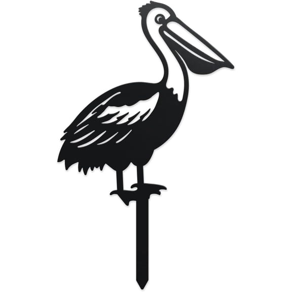Pelican Birds Metal Decorative Garden Stakes Pelecanus Bird Outdoor Statues Silhouette Funny Black Outdoor Stakes Decor Bird Lovers