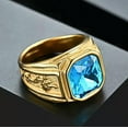 thumbnail image 2 of QQTDFG Men Women Gold Plated Stainless Steel Red Stone Ring Band Wedding Gift Size 7-12-Black-9, 2 of 8