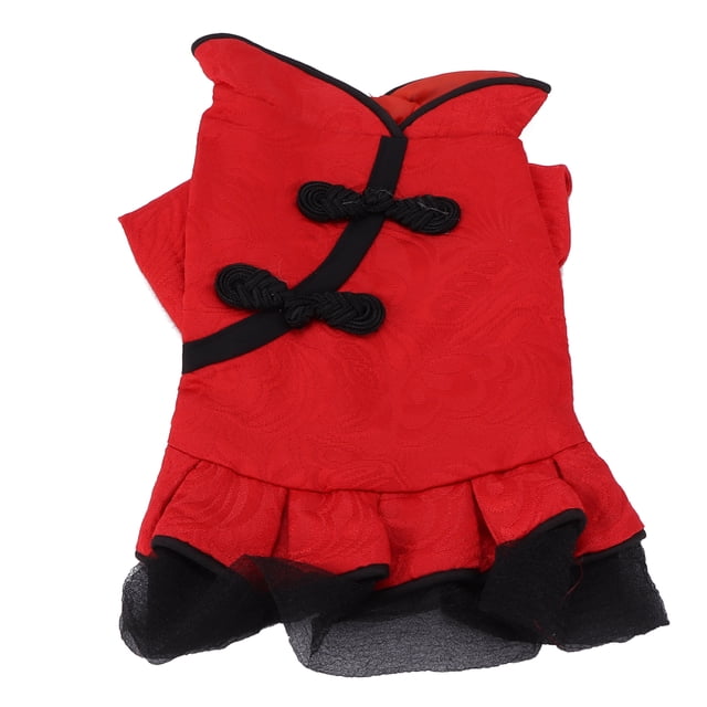 Vestido Qipao para mascotas de primavera-verano para gatos y cachorros - 100 % algodón Moda china encantadora