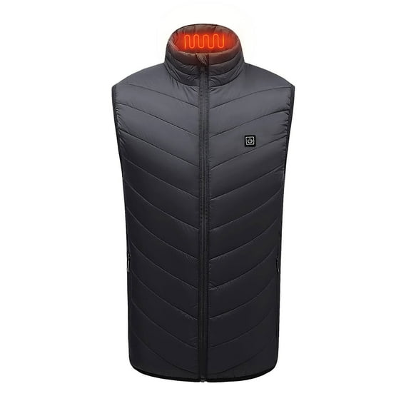 Ecqkame Men Women Heated Vest Lightweight Plus Size Heating Jacket Vest Dual Control 2 Heating Vest Winter Warm Waistcoat Black 4XL