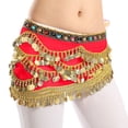 thumbnail image 2 of zhi Women's Embellished Belly Dance Skirt - Dance Performance & Events，Red，Free Size, 2 of 4