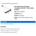 thumbnail image 2 of Rear Right Window Regulator - Compatible with 2002 - 2006 Cadillac Escalade 2003 2004 2005, 2 of 2