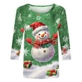 thumbnail image 4 of GA WEIHUA Saving,Ugly Christmas Tshirts Shirt for Women Plus Size Graphic T-Shirts 3/4 Sleeve Casual Tops Basic Tunic Blouse Work Tops for Women(Multicolor,Medium), 4 of 5