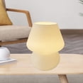 thumbnail image 3 of TISHITA Veilleuse en Verre LED Lampe de Chevet Champignon Lampe d'Éclairage de Table Rechargeable USB Givrée, 3 of 8