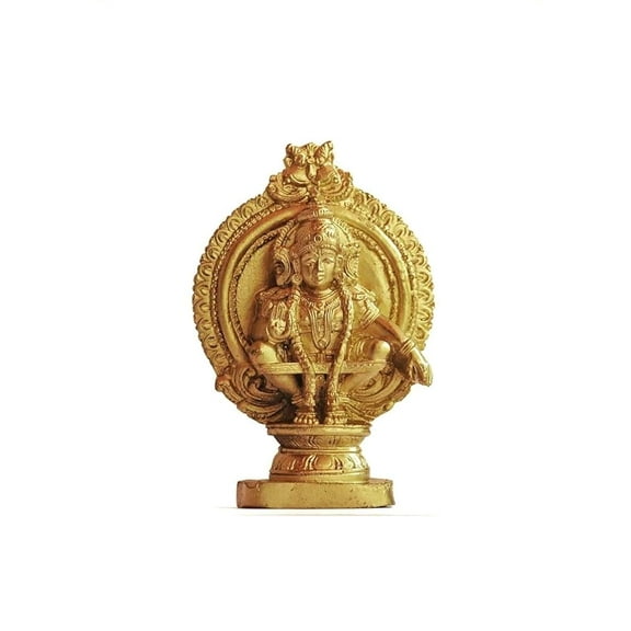 Swadeshi Desireâ„¢Polymarble Ayyappa Idol, 4 inches Height, Golden Color