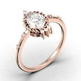 thumbnail image 3 of Dazzling Art nouvea 1.50 Carat Oval Cut Diamond Moissanite Engagement Ring, Wedding Ring in 925 Sterling Silver With 18k Rose Gold Plating, Valentines Gift For Her, Vintage Look Compass Ring, 3 of 3