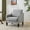 Gray Linen, variant on Matladin Linen Fabric Accent Chair with Scooped Arms, Mid Century Modern Upholstered Armchair, Single Sofa for Living Room, Apartment, Office