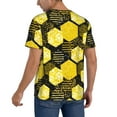 thumbnail image 2 of Fotbe Geometric Pattern with Bee Baseball Jersey Shirt for Men and Women, Casual Short Sleeves Button Down T-Shirt-4X-Large, 2 of 9