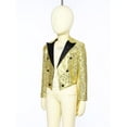 thumbnail image 3 of Miutii Kids Boys Sequin Tailcoat Tuxedo Jacket Open Front Dressy Suit Blazer Party Wedding Formal Gold 14, 3 of 7