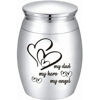Heart Mini Cremation Urns Silvery Small Keepsake Urn for Human Ashes Holder Alloy Set Funeral Ash Urn Miniature Burial Funeral Container for Memorial Family Friends Pets 1.6x1.2Inch Heart