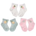 thumbnail image 1 of 3 pares de calcetines de bebé de dibujos animados, calcetines transpirables, calcetines de algodón para niños para verano, 1 of 3