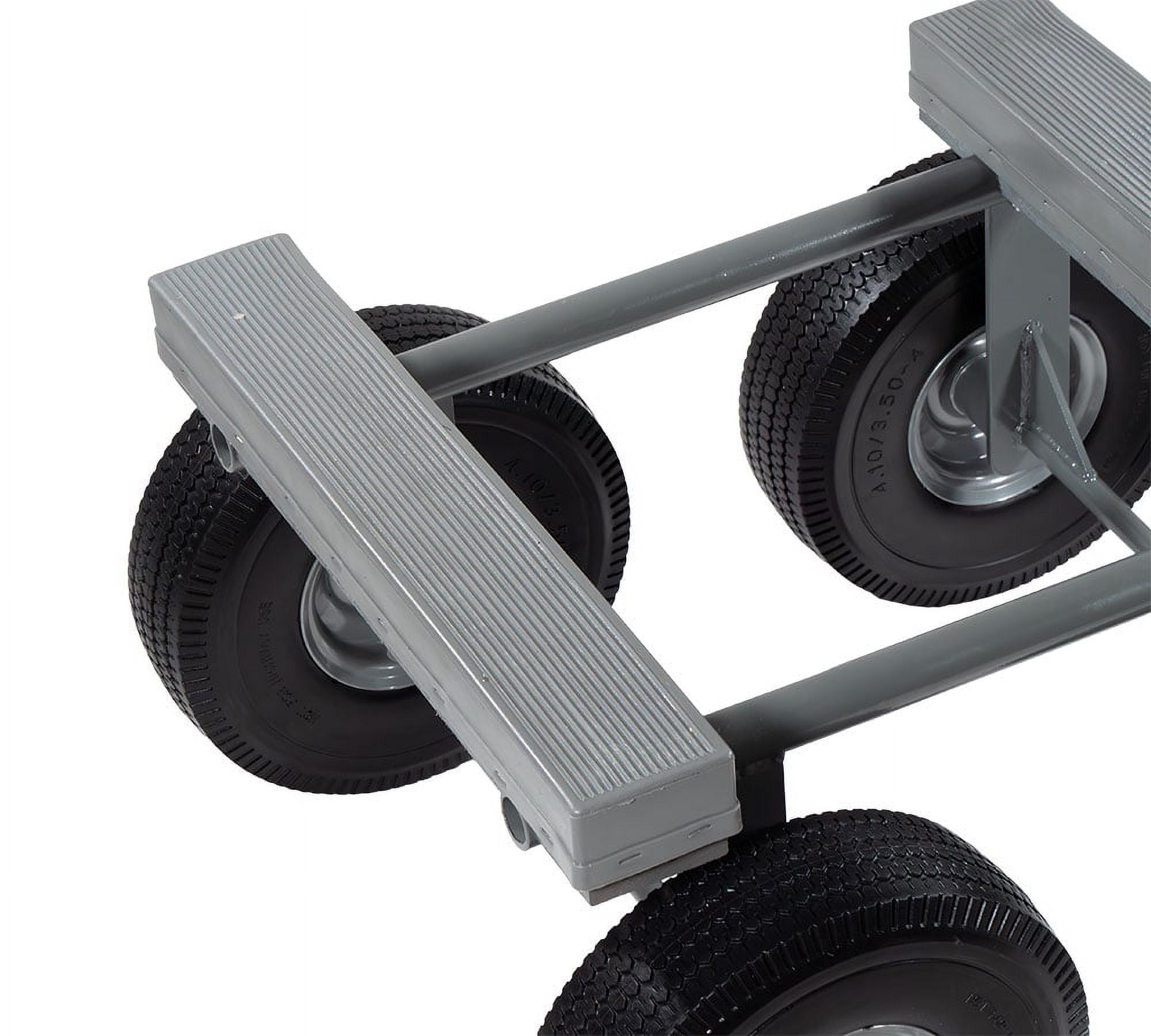 40" x 22" 6 Wheel All Terrain Dolly 1,200 lbs WLL - Heavy Duty Rubber Cap & Hardwood Furniture Moving Dolly w/ 10" Casters