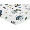 thumbnail image 4 of Sweet Jojo Designs Construction Truck Green Blue and Grey Fitted Crib Sheet, 4 of 6