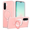 thumbnail image 1 of Asuwish Phone Case for Samsung Galaxy A16 A26 A17 5G/4G Tempered Glass Screen Protector Magnetic Folding Stand Frosted Translucent Rugged Shockproof Protective Cell Cover A 16 26 16A Women Men Pink, 1 of 6