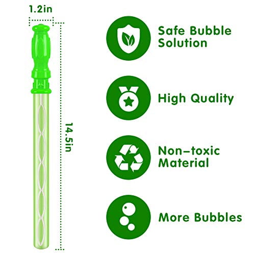 Wesprex Big Bubble Wands 24 Pack 14.5’’ for Kids Assorted Colors Super Value Pack of Summer Toy Party Favor Wedding 2 Dozen Baby Shower Birthday 