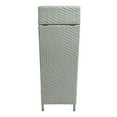 thumbnail image 6 of happimess Keaton Modern 24.13-Gallon All-Weather Wicker/Metal Lidded Hideaway Outdoor Trash Can, Mint Blue/White, HPM1203C, 6 of 9