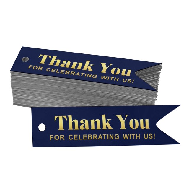 Inkdotpot Pack Of 100 Real Gold Foil Paper Tags Thank You For Celebrating With Us Bridal Shower Favor Hang Tags