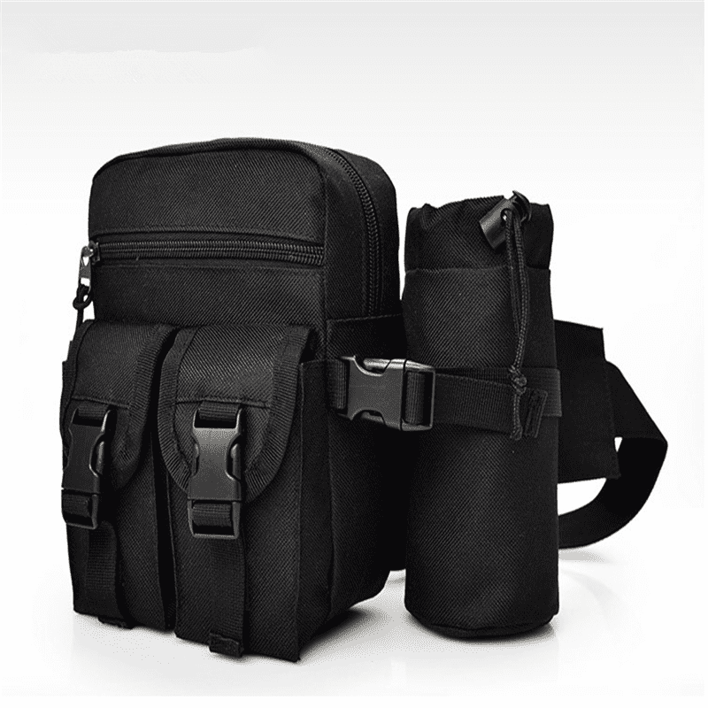 running waist pack with water bottle