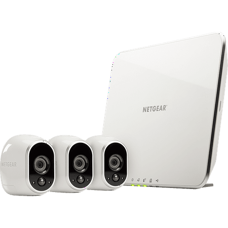 Arlo 720P HD Security Camera System VMS3330 - 3 Wire-Free Battery Cameras with Indoor/Outdoor, Night Vision, Motion