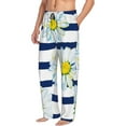 thumbnail image 3 of Kdxio Daisy Striped Nautical Print Men's Sleep Pajama Pant Lounge Pants with Pockets, 3 of 8