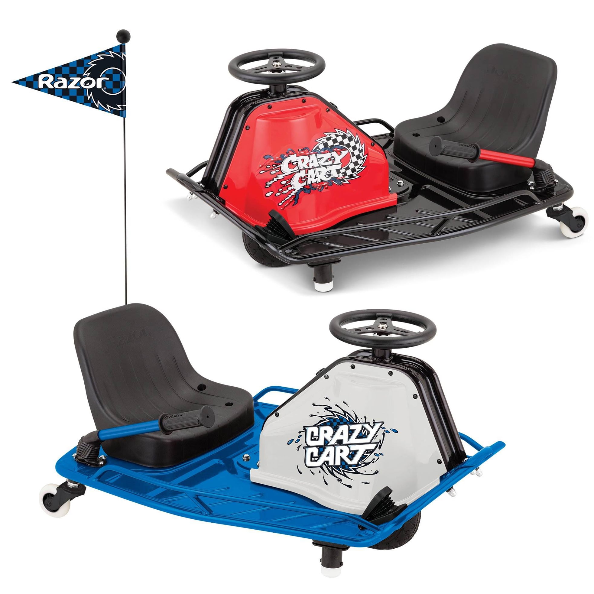 Razor Razor High Torque Motorized Drifting Crazy Cart with Drift Bar For  Adults, Blue in the Scooters department at