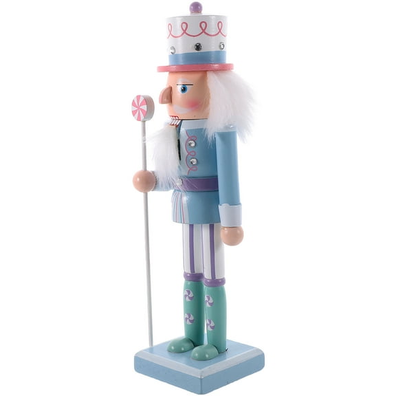 Uonlytech Nutcracker Table Decor Nutcracker Figure Blue Wood 1Set Christmas