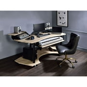 Contemporary Style ACME Eleazar Computer Desk, Natural Oak with Music Recording Studio Desk