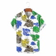 thumbnail image 4 of SGFCWSX Mens Short Sleeve Button Down Shirts, Men's Loose Fit Leaf Print Button Up Shirt for Summer Outfits White Size L, 4 of 8