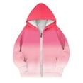 thumbnail image 3 of QQAMB Girls Hoodies Sherpa Lined Fleece Thermal Jacket Full Zip Long Sleeve Sweatshirts Gradient Color Shirts Coat,6-7Years, 3 of 4