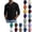 Black, variant on OIOLOYJM Mens T-Shirts Long Sleeve Cotton V-Neck Casual Basic Thermal Sweatshirt Soft Breathable Gym Athletic Running Workout Tops Khaki 2XL