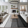 thumbnail image 3 of 5'x8' Area Rugs, Black Grey Ombre Indoor Outdoor Area Rug for Living Room Bedroom, Farmhouse Vintage Wooden Striped Washable Bathroom Rugs Kitchen Floor Carpet Mats Home Decor Aesthetic, 3 of 8