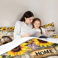 thumbnail image 5 of Homewish Vibrant Sunflower Floral Queen Comforter Set for Kids, Rustic Wooden Plank Bedding Sets, Cartoon Butterfly Bedding Comforter Set, Super Cozy Room Decor, 3 Pieces, 5 of 8