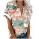 thumbnail image 2 of Fiudx Liquidación de Ofertas Flash Camisa con Botones de Solapa Estampada Informal Regular de Manga Corta a La Moda para Mujer, 2 of 5
