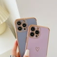thumbnail image 3 of K-Lion for iPhone 13 Mini 5.4 Inch Slim Case, Fashion Plating Love Heart Fun Cute Small Pattern Soft TPU Airbag Anti-Fall Shockproof Camera Protective Electroplated Case Cover,Black, 3 of 6
