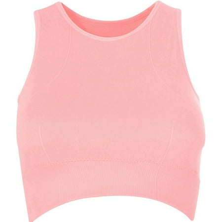 

Women S Seamless High Impact Sports Bra With Removable Cups High Support Pink Workout Yoga Bra Back Cutout Activewear Pink S