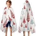 thumbnail image 3 of Multicolor Christmas Tree Pattern Hooded Bath Towel，60"x35" for Ages 3 To 12 Kids, Quick Dry Lightweight Soft Microfiber Hood Beach Towel Cover Up for Kids, 3 of 7