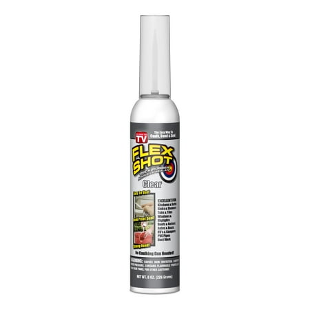 - Flex Shot Rubber Adhesive Sealant Caulk, 8-oz, Clear