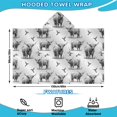 thumbnail image 2 of Gray Highland Cow Hummingbird Pattern Hooded Bath Towel，60"x35" for Ages 3 To 12 Kids, Quick Dry Lightweight Soft Microfiber Hood Beach Towel Cover Up for Kids, 2 of 7