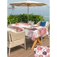 thumbnail image 4 of Outdoor Tablecloth with Umbrella Hole and Zipper, Red Ombre Spring Floral Rectangle Table Cloth 60x120 Inch Waterproof Tablecloth, Summer Botanical Flowers Picnic Table Cover for Patio Camping, 4 of 7